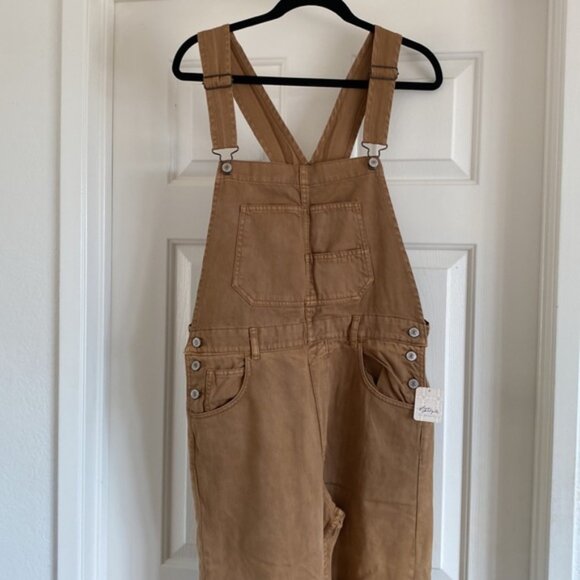 Free People Ziggy Overalls in Pioneertown Tan Size M - Picture 5 of 10